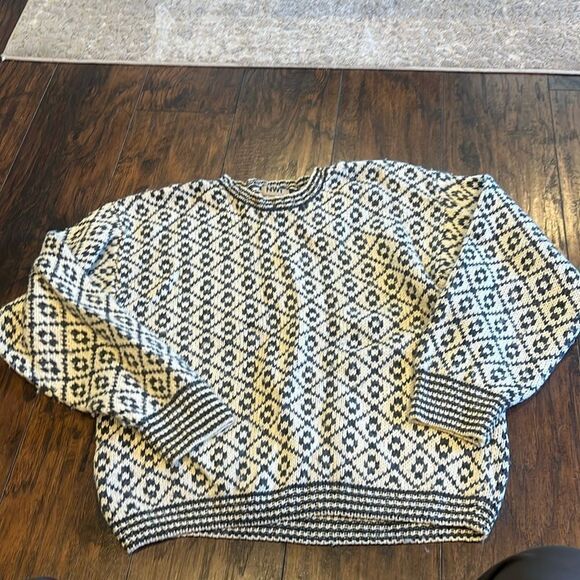 Vintage Northwest Territory Mens XL Beige & grey Sweater size XL wool blend - Picture 1 of 8